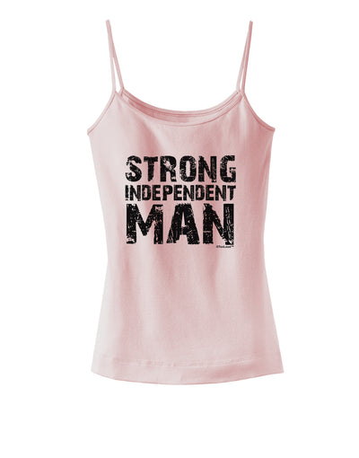 Strong Independent Man Spaghetti Strap Tank-Womens Spaghetti Strap Tanks-TooLoud-SoftPink-X-Small-Davson Sales