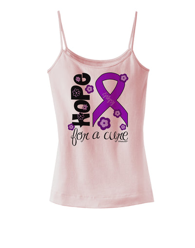 Hope for a Cure - Purple Ribbon Epilepsy - Flowers Spaghetti Strap Tank-Womens Spaghetti Strap Tanks-TooLoud-SoftPink-X-Small-Davson Sales