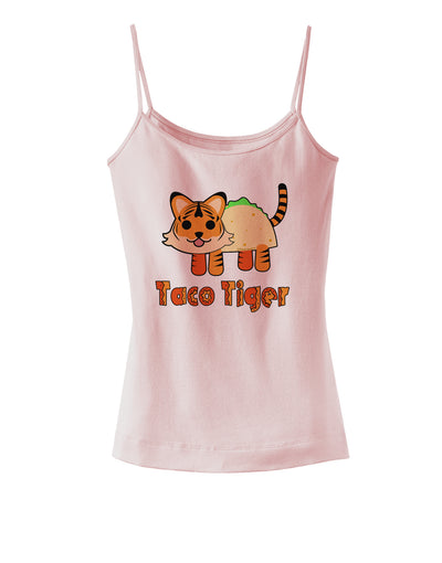 Cute Taco Tiger Text Spaghetti Strap Tank-Womens Spaghetti Strap Tanks-TooLoud-SoftPink-X-Small-Davson Sales