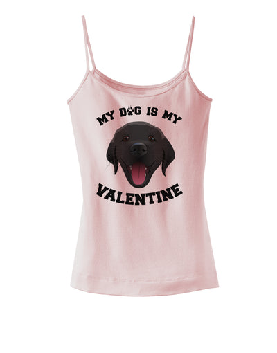 My Dog is my Valentine Black Spaghetti Strap Tank-Womens Spaghetti Strap Tanks-TooLoud-SoftPink-X-Small-Davson Sales