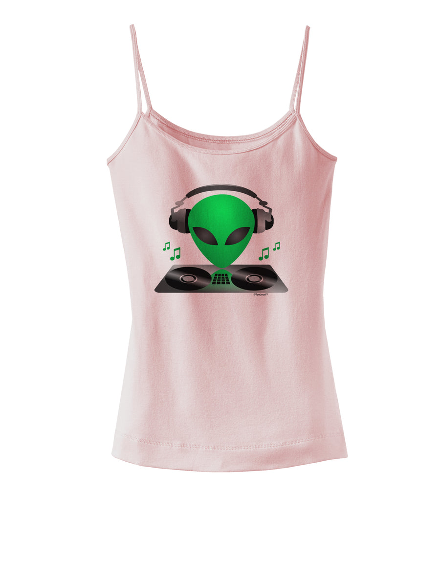 Alien DJ Spaghetti Strap Tank-Womens Spaghetti Strap Tanks-TooLoud-White-X-Small-Davson Sales