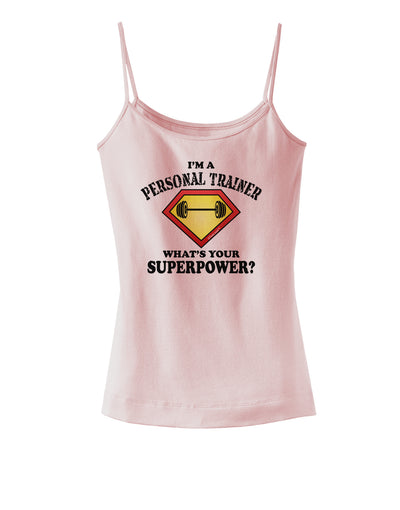 Personal Trainer - Superpower Spaghetti Strap Tank-Womens Spaghetti Strap Tanks-TooLoud-SoftPink-X-Small-Davson Sales