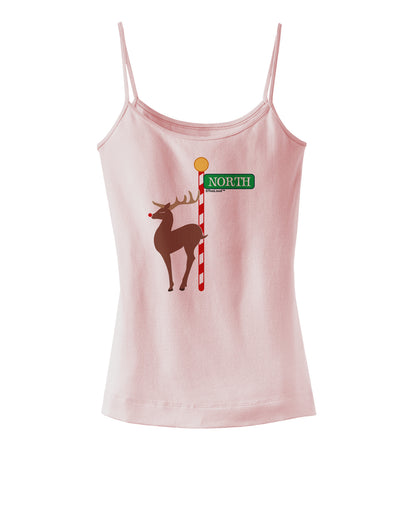 Rudolf Ratchet Reindeer Color Spaghetti Strap Tank-Womens Spaghetti Strap Tanks-TooLoud-SoftPink-X-Small-Davson Sales