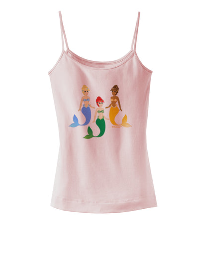 Three Mermaids Spaghetti Strap Tank-Womens Spaghetti Strap Tanks-TooLoud-SoftPink-X-Small-Davson Sales