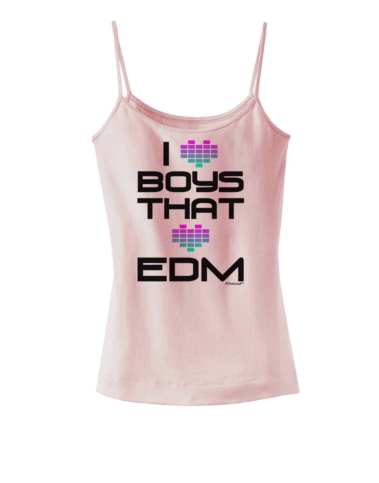 I Heart Boys That Heart EDM Spaghetti Strap Tank-Womens Spaghetti Strap Tanks-TooLoud-SoftPink-X-Small-Davson Sales