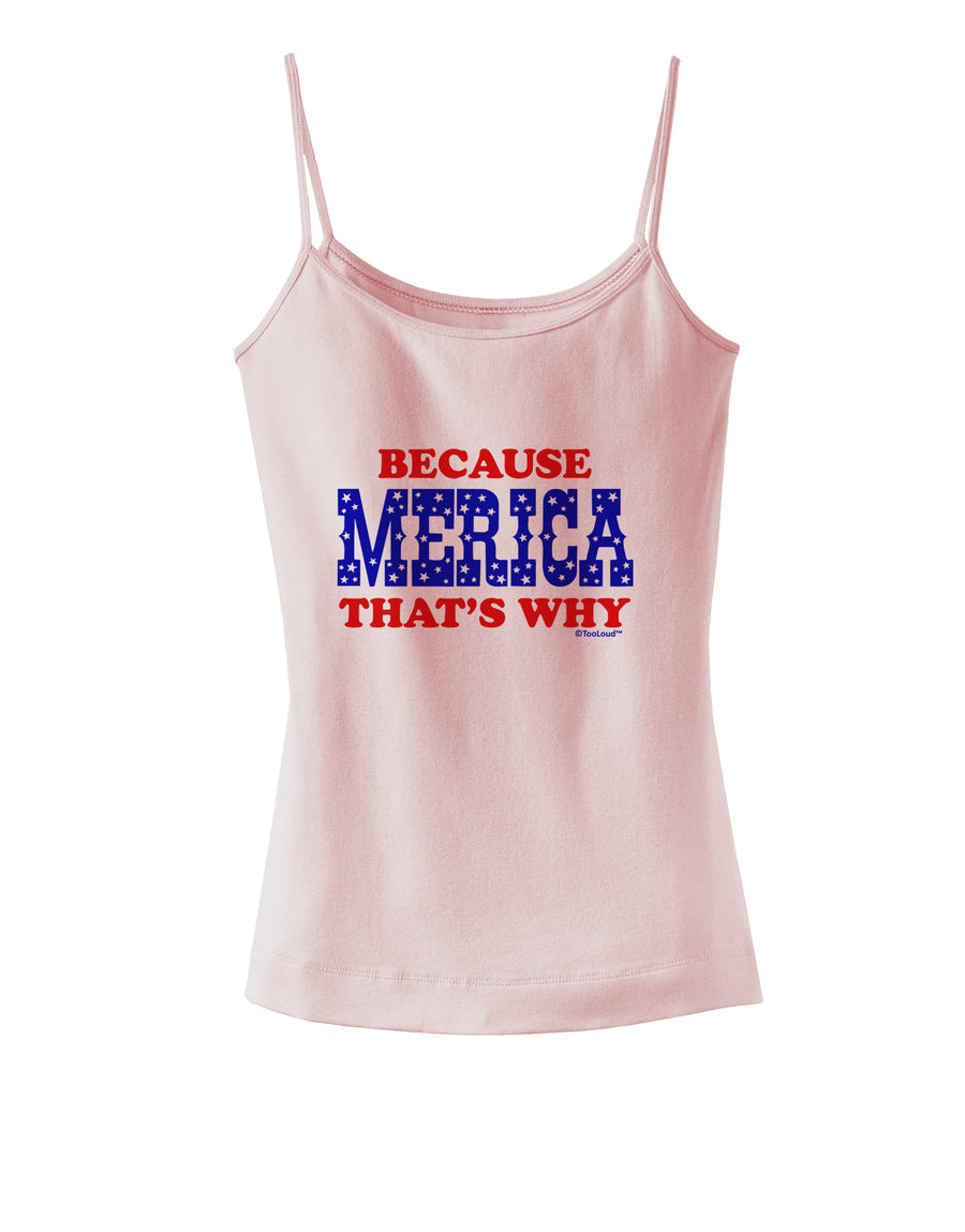 Because Merica That's Why Spaghetti Strap Tank-Womens Spaghetti Strap Tanks-TooLoud-White-X-Small-Davson Sales