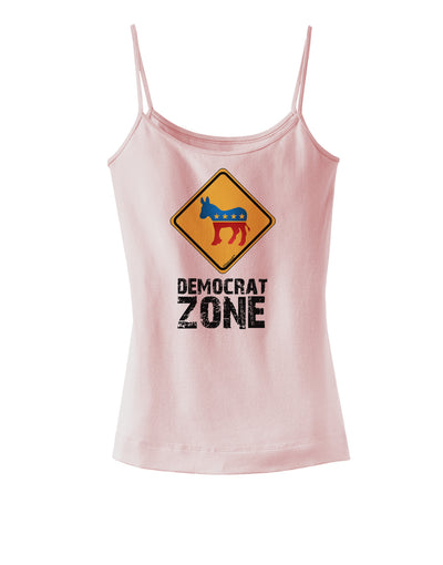 Democrat Zone Spaghetti Strap Tank-Womens Spaghetti Strap Tanks-TooLoud-SoftPink-X-Small-Davson Sales