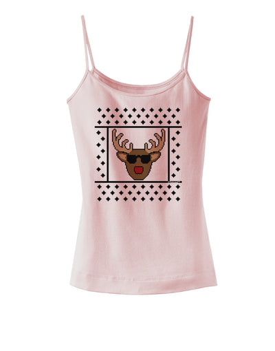 Cool Rudolph Sweater Spaghetti Strap Tank-Womens Spaghetti Strap Tanks-TooLoud-SoftPink-X-Small-Davson Sales