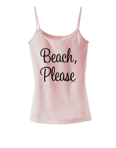 Beach Please Spaghetti Strap Tank-Womens Spaghetti Strap Tanks-TooLoud-SoftPink-X-Small-Davson Sales