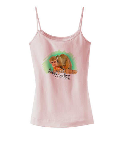 Squirrel Monkey Watercolor Text Spaghetti Strap Tank-Womens Spaghetti Strap Tanks-TooLoud-SoftPink-X-Small-Davson Sales