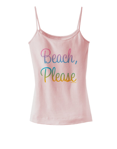 Beach Please - Summer Colors Spaghetti Strap Tank-Womens Spaghetti Strap Tanks-TooLoud-SoftPink-X-Small-Davson Sales