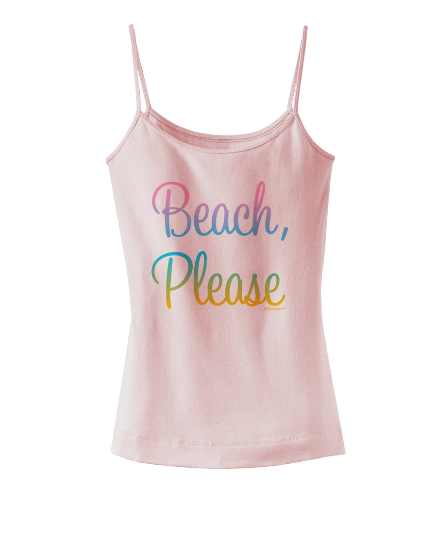 Beach Please - Summer Colors Spaghetti Strap Tank-Womens Spaghetti Strap Tanks-TooLoud-White-X-Small-Davson Sales