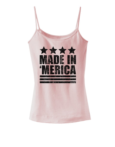 Made in Merica - Stars and Stripes Design Spaghetti Strap Tank-Womens Spaghetti Strap Tanks-TooLoud-SoftPink-X-Small-Davson Sales