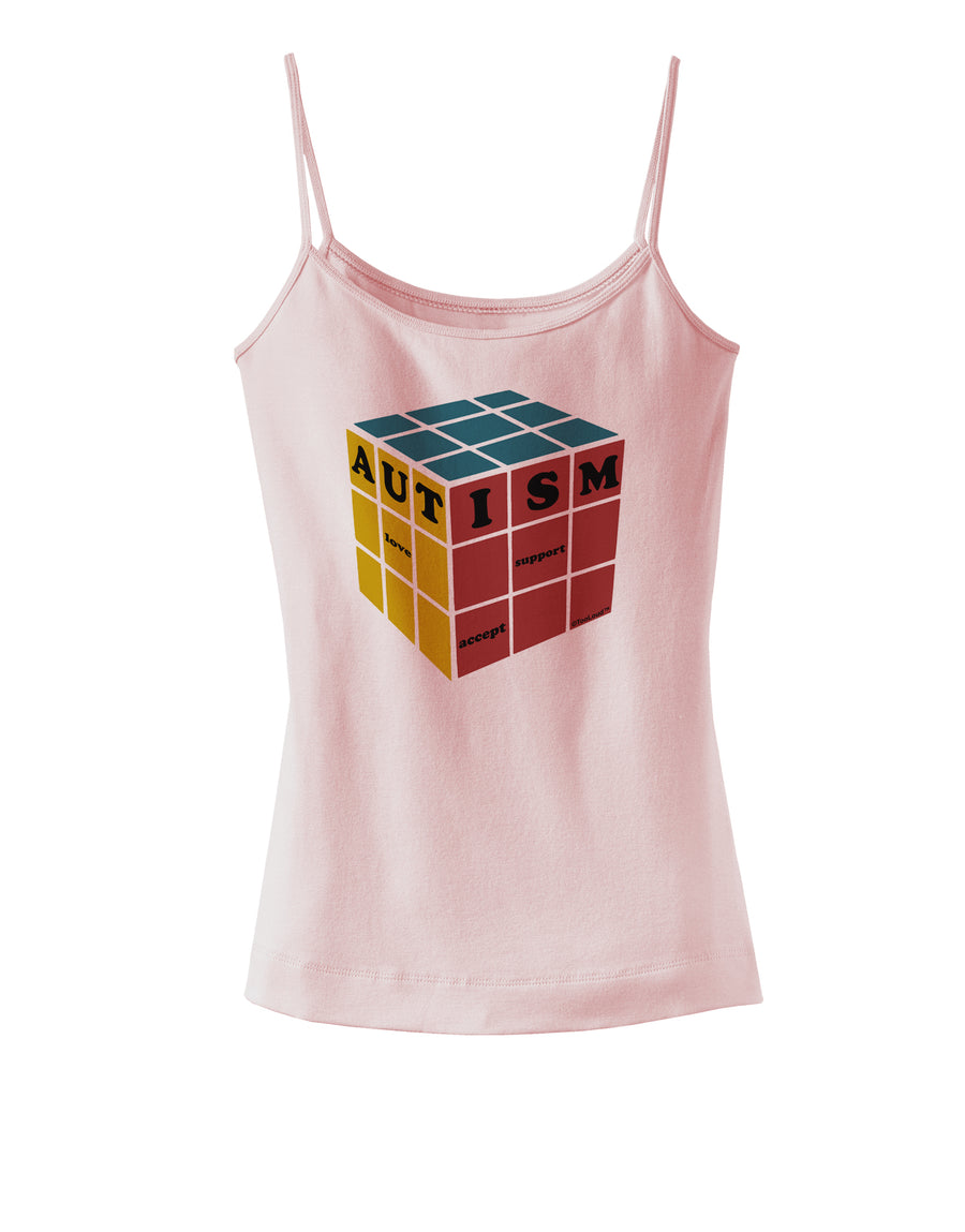 Autism Awareness - Cube Color Spaghetti Strap Tank-Womens Spaghetti Strap Tanks-TooLoud-White-X-Small-Davson Sales