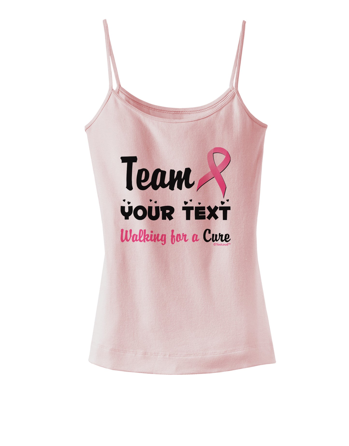 Personalized Team -Name- Breast Cancer Walk - Walking for a Cure Spaghetti Strap Tank-Womens Spaghetti Strap Tanks-TooLoud-SoftPink-X-Small-Davson Sales