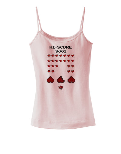 Pixel Heart Invaders Design Spaghetti Strap Tank-Womens Spaghetti Strap Tanks-TooLoud-SoftPink-X-Small-Davson Sales