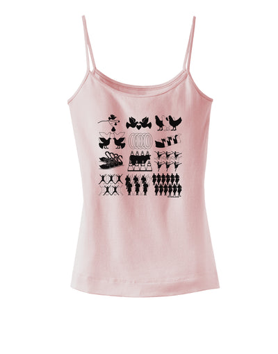 Twelve Days of Christmas Spaghetti Strap Tank-Womens Spaghetti Strap Tanks-TooLoud-SoftPink-X-Small-Davson Sales