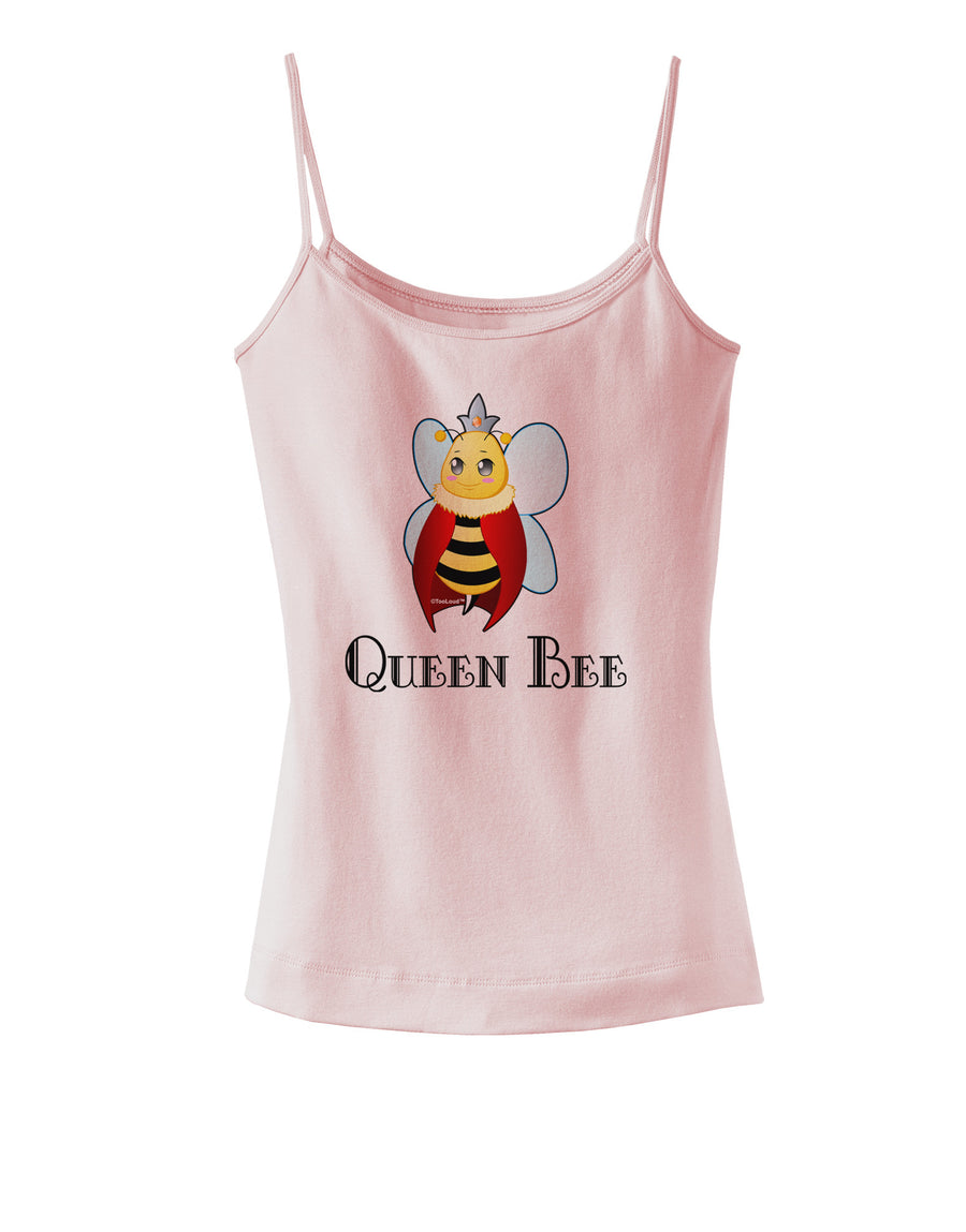 Queen Bee Text Spaghetti Strap Tank-Womens Spaghetti Strap Tanks-TooLoud-White-X-Small-Davson Sales