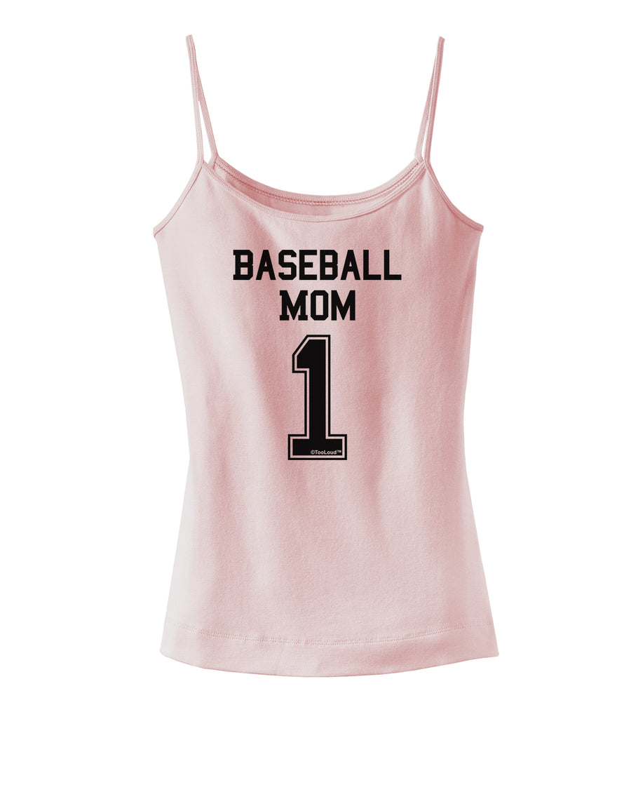 Baseball Mom Jersey Spaghetti Strap Tank-Womens Spaghetti Strap Tanks-TooLoud-White-X-Small-Davson Sales