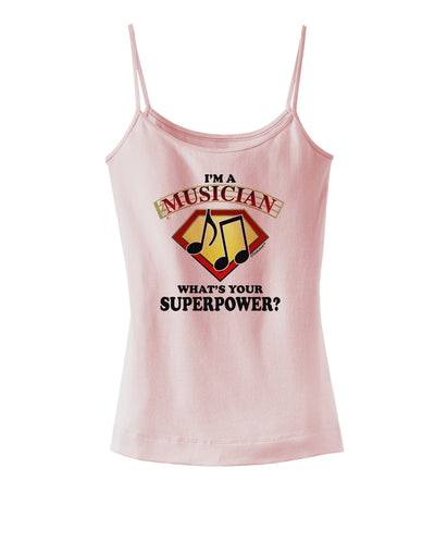 Musician - Superpower Spaghetti Strap Tank-Womens Spaghetti Strap Tanks-TooLoud-SoftPink-X-Small-Davson Sales