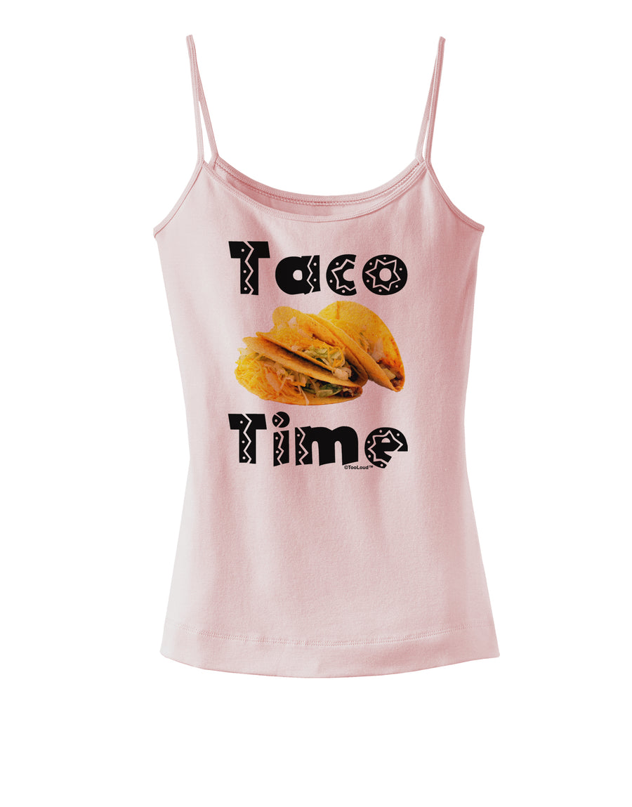 Taco Time - Mexican Food Design Spaghetti Strap Tank by TooLoud-Womens Spaghetti Strap Tanks-TooLoud-White-X-Small-Davson Sales