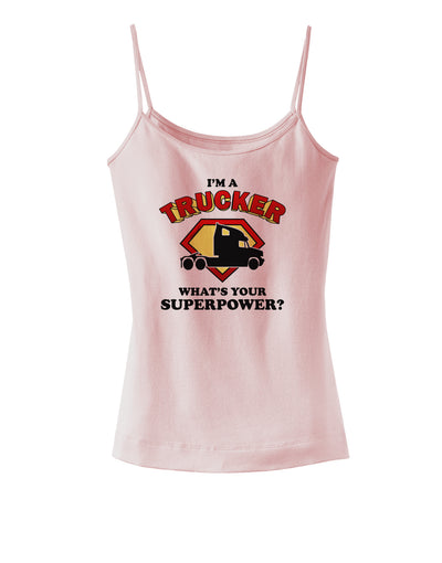 Trucker - Superpower Spaghetti Strap Tank-Womens Spaghetti Strap Tanks-TooLoud-SoftPink-X-Small-Davson Sales