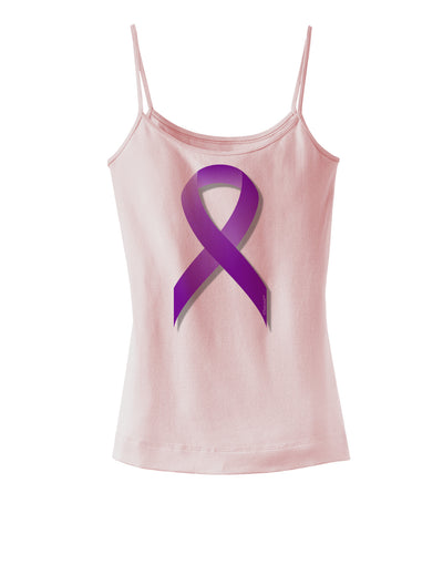 Crohn’s Disease Awareness Ribbon - Purple Spaghetti Strap Tank-Womens Spaghetti Strap Tanks-TooLoud-SoftPink-X-Small-Davson Sales