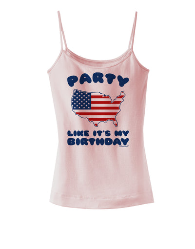 Party Like It's My Birthday - 4th of July Spaghetti Strap Tank-Womens Spaghetti Strap Tanks-TooLoud-SoftPink-X-Small-Davson Sales