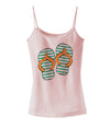 Striped Flip Flops - Teal and Orange Spaghetti Strap Tank-Womens Spaghetti Strap Tanks-TooLoud-SoftPink-X-Small-Davson Sales