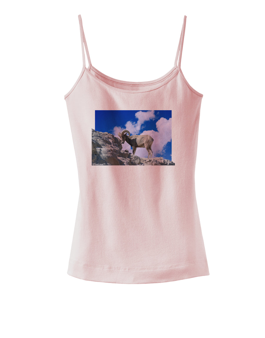 Bighorn Ram Spaghetti Strap Tank-Womens Spaghetti Strap Tanks-TooLoud-White-X-Small-Davson Sales