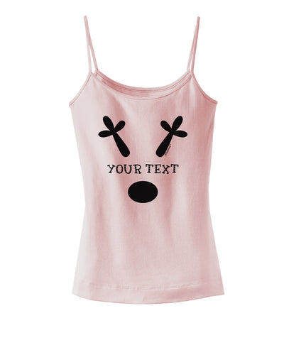 Personalized Matching Reindeer Family Design - Your Text Spaghetti Strap Tank-Womens Spaghetti Strap Tanks-TooLoud-SoftPink-X-Small-Davson Sales