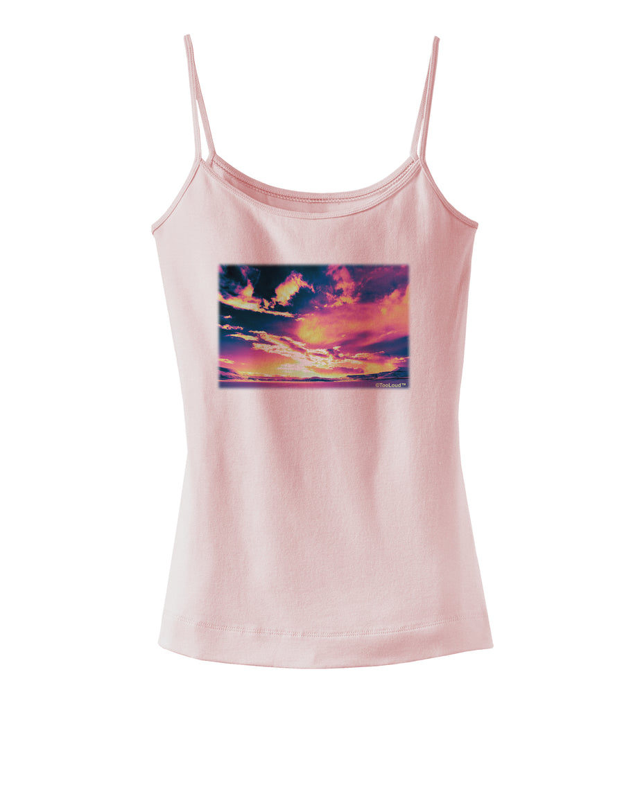 Blue Mesa Reservoir Surreal Spaghetti Strap Tank-Womens Spaghetti Strap Tanks-TooLoud-White-X-Small-Davson Sales