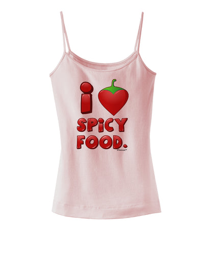 I Heart Spicy Food Spaghetti Strap Tank-Womens Spaghetti Strap Tanks-TooLoud-SoftPink-X-Small-Davson Sales