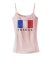 French Flag - France Text Distressed Spaghetti Strap Tank by TooLoud-Womens Spaghetti Strap Tanks-TooLoud-SoftPink-X-Small-Davson Sales