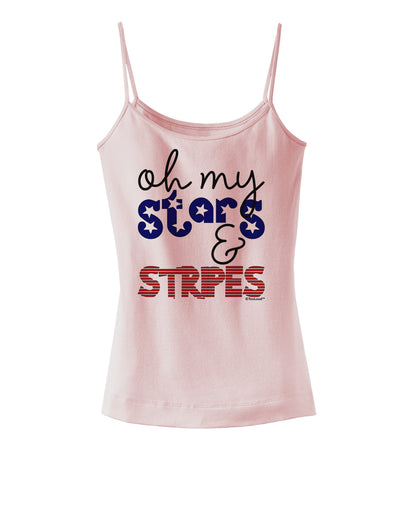 Oh My Stars and Stripes - Patriotic Design Spaghetti Strap Tank-Womens Spaghetti Strap Tanks-TooLoud-SoftPink-X-Small-Davson Sales