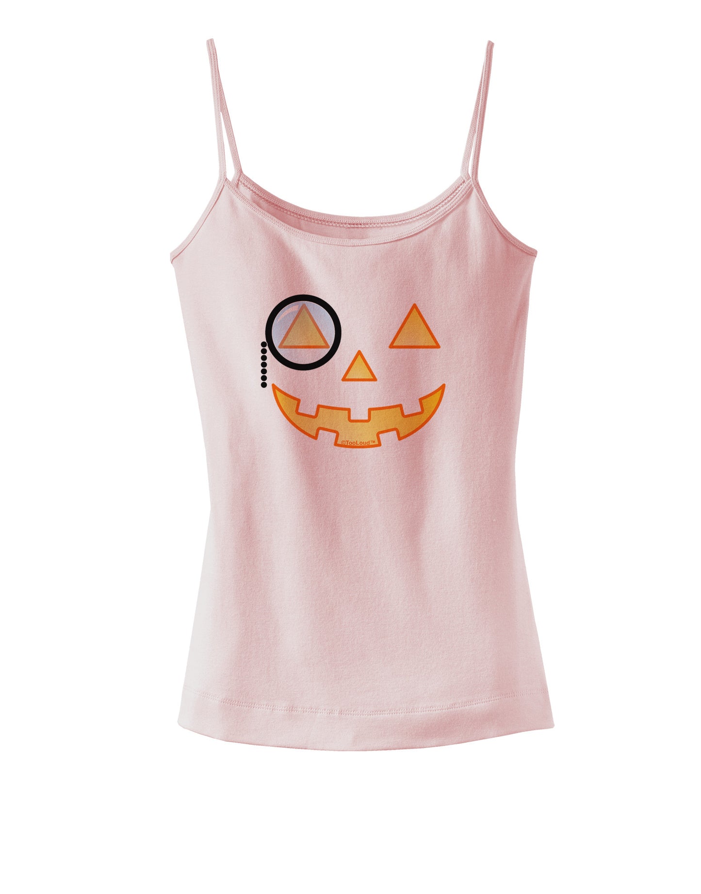 Monocle Jack-o-Lantern Color Spaghetti Strap Tank-Womens Spaghetti Strap Tanks-TooLoud-SoftPink-X-Small-Davson Sales