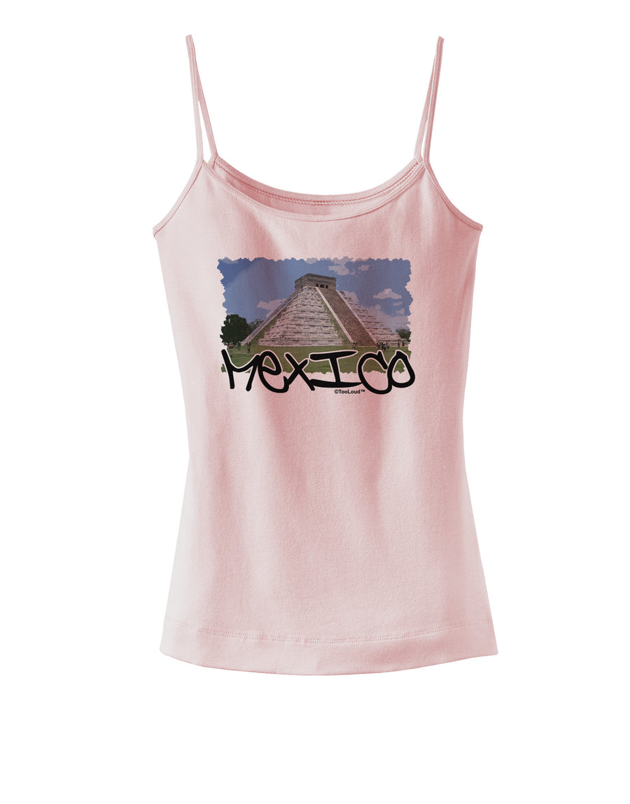 Mexico - Mayan Temple Cut-out Spaghetti Strap Tank-Womens Spaghetti Strap Tanks-TooLoud-White-X-Small-Davson Sales