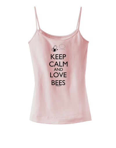 Keep Calm and Love Bees Spaghetti Strap Tank-Womens Spaghetti Strap Tanks-TooLoud-SoftPink-X-Small-Davson Sales