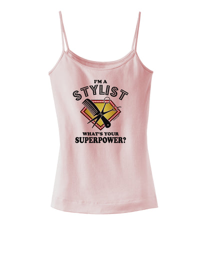 Stylist - Superpower Spaghetti Strap Tank-Womens Spaghetti Strap Tanks-TooLoud-SoftPink-X-Small-Davson Sales