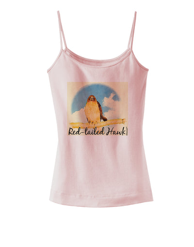 Red-tailed Hawk Text Spaghetti Strap Tank-Womens Spaghetti Strap Tanks-TooLoud-SoftPink-X-Small-Davson Sales