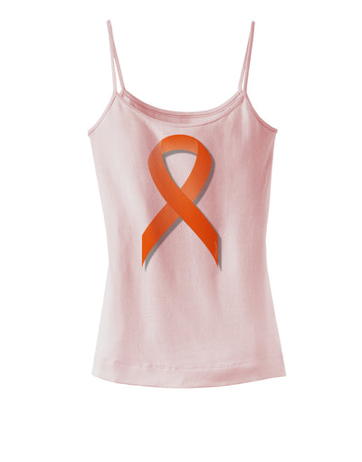 Leukemia Awareness Ribbon - Orange Spaghetti Strap Tank-Womens Spaghetti Strap Tanks-TooLoud-SoftPink-X-Small-Davson Sales