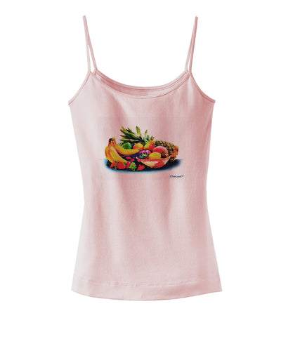 Watercolor Fruit Bowl 3 Spaghetti Strap Tank-Womens Spaghetti Strap Tanks-TooLoud-SoftPink-X-Small-Davson Sales