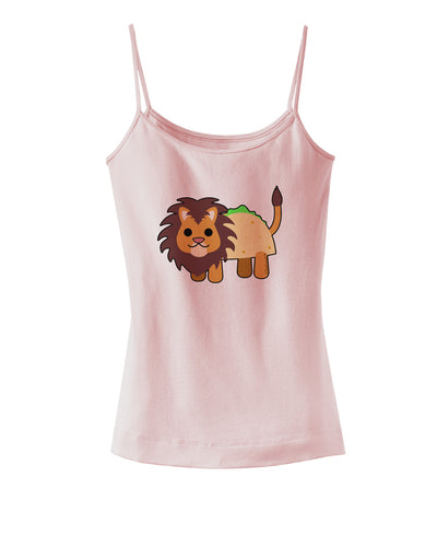 Cute Taco Lion Spaghetti Strap Tank-Womens Spaghetti Strap Tanks-TooLoud-SoftPink-X-Small-Davson Sales