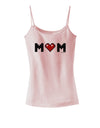 Mom Pixel Heart Spaghetti Strap Tank-Womens Spaghetti Strap Tanks-TooLoud-SoftPink-X-Small-Davson Sales