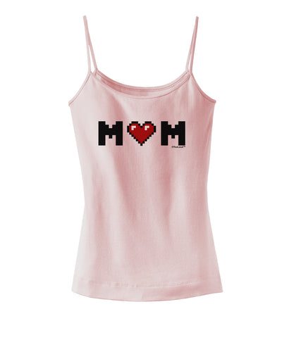 Mom Pixel Heart Spaghetti Strap Tank-Womens Spaghetti Strap Tanks-TooLoud-SoftPink-X-Small-Davson Sales