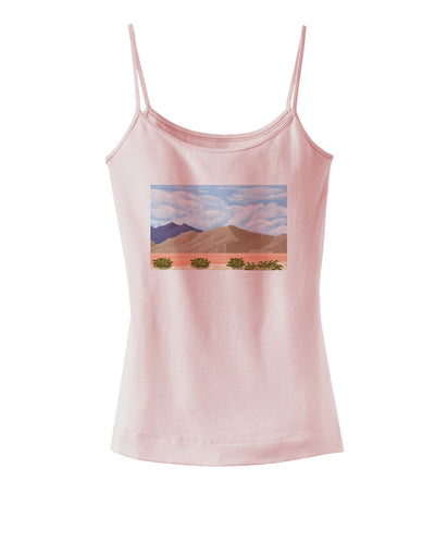 Pixel Landscape - Desert Spaghetti Strap Tank-Womens Spaghetti Strap Tanks-TooLoud-SoftPink-X-Small-Davson Sales