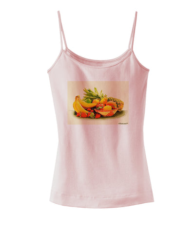 Watercolor Fruit Bowl 2 Spaghetti Strap Tank-Womens Spaghetti Strap Tanks-TooLoud-SoftPink-X-Small-Davson Sales