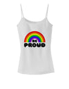 TooLoud Rainbow - Be Proud Gay Pride Spaghetti Strap Tank-Womens Spaghetti Strap Tanks-TooLoud-White-X-Small-Davson Sales