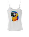 Brightly Colored Parrot Watercolor Spaghetti Strap Tank-Womens Spaghetti Strap Tanks-TooLoud-White-X-Small-Davson Sales