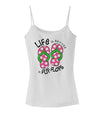 Life is Better in Flip Flops - Pink and Green Spaghetti Strap Tank-Womens Spaghetti Strap Tanks-TooLoud-White-X-Small-Davson Sales